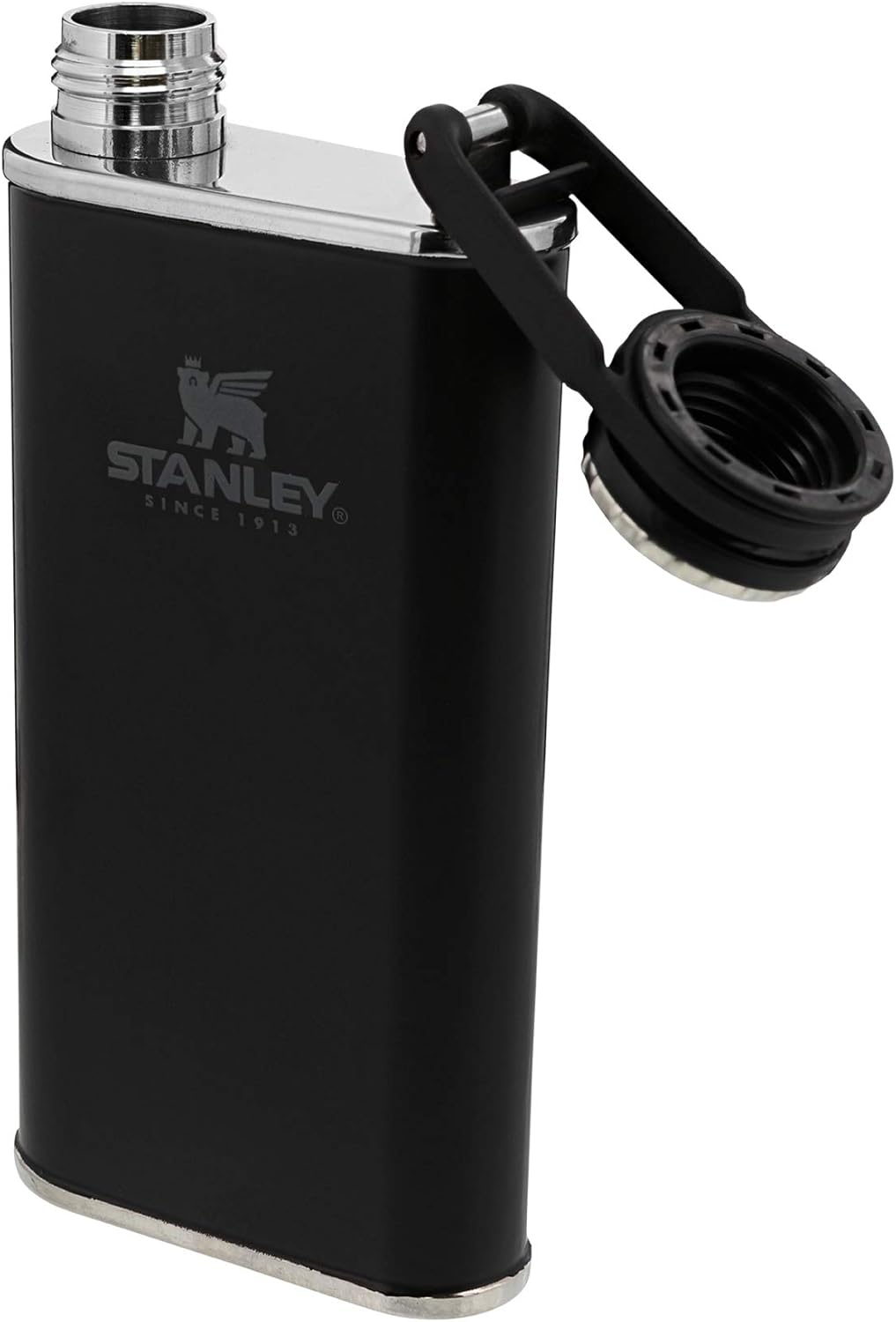 Stanley Classic Flask 8oz with Never-Lose Cap, Wide Mouth Stainless Steel Hip Flask