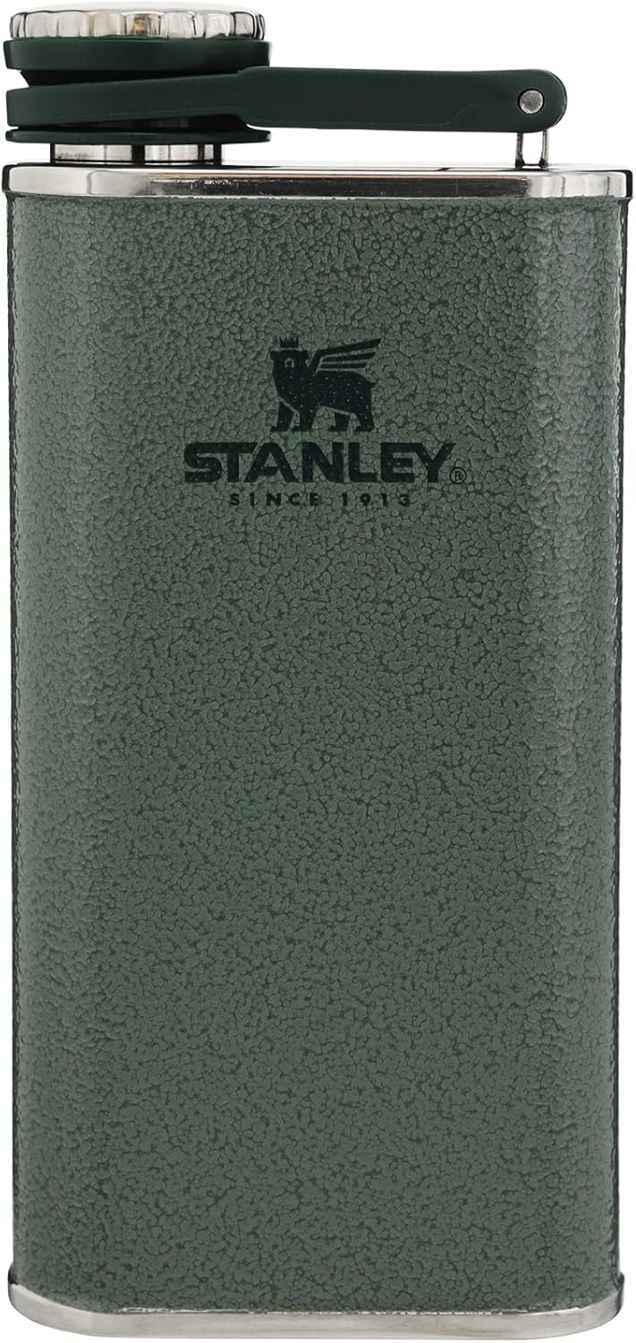 Stanley Classic Flask 8oz with Never-Lose Cap, Wide Mouth Stainless Steel Hip Flask