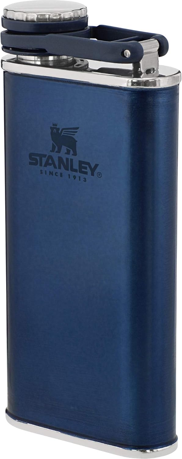 Stanley Classic Flask 8oz with Never-Lose Cap, Wide Mouth Stainless Steel Hip Flask