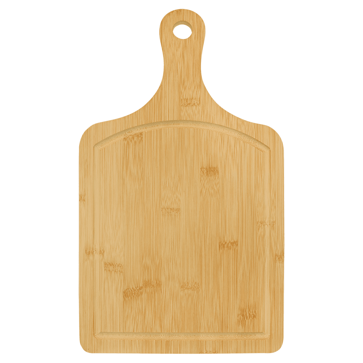 15 1/2" x 9" Bamboo Cutting Board Paddle Shape with Drip Ring