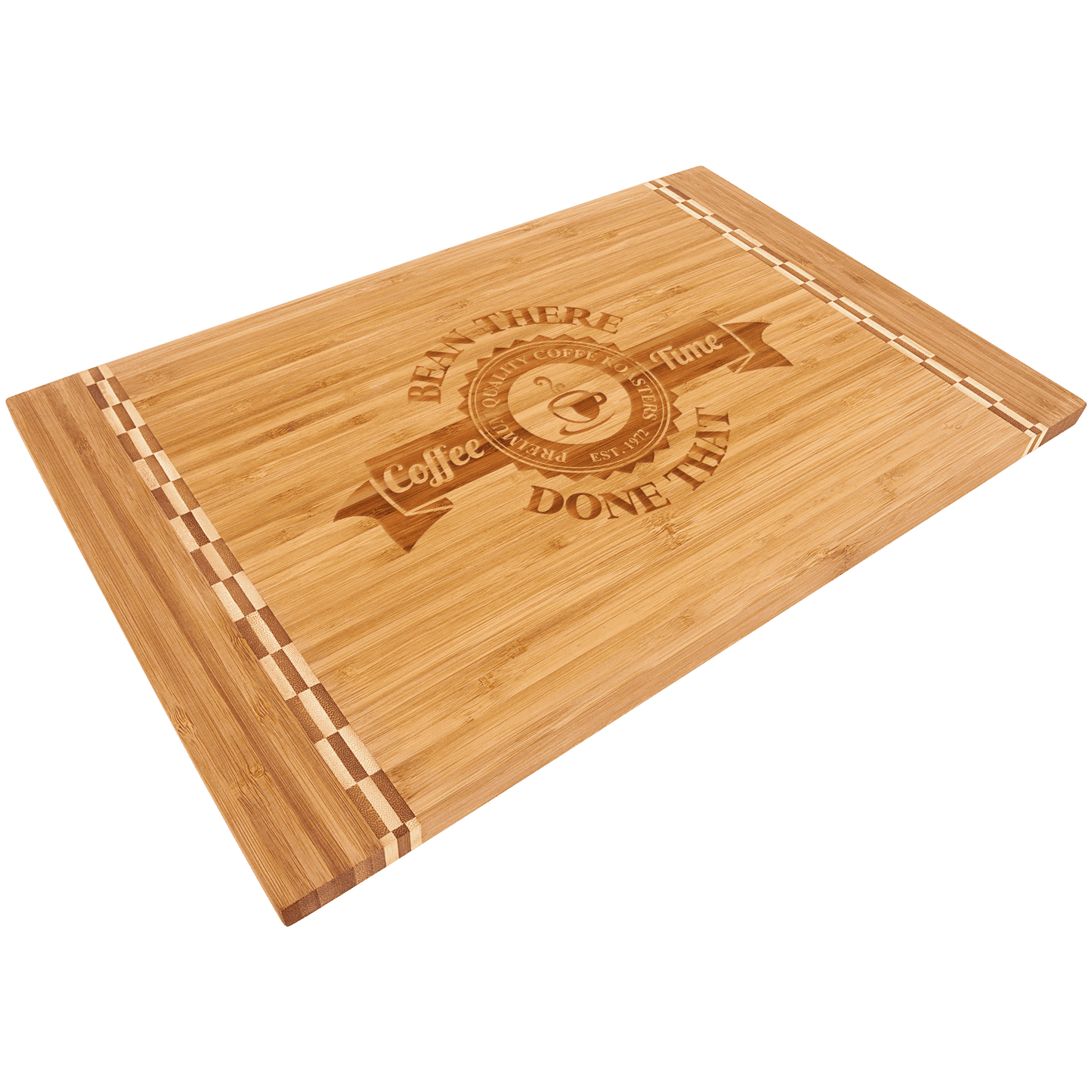 18 1/4" x 12" Bamboo Cutting Board with Butcher Block Inlay