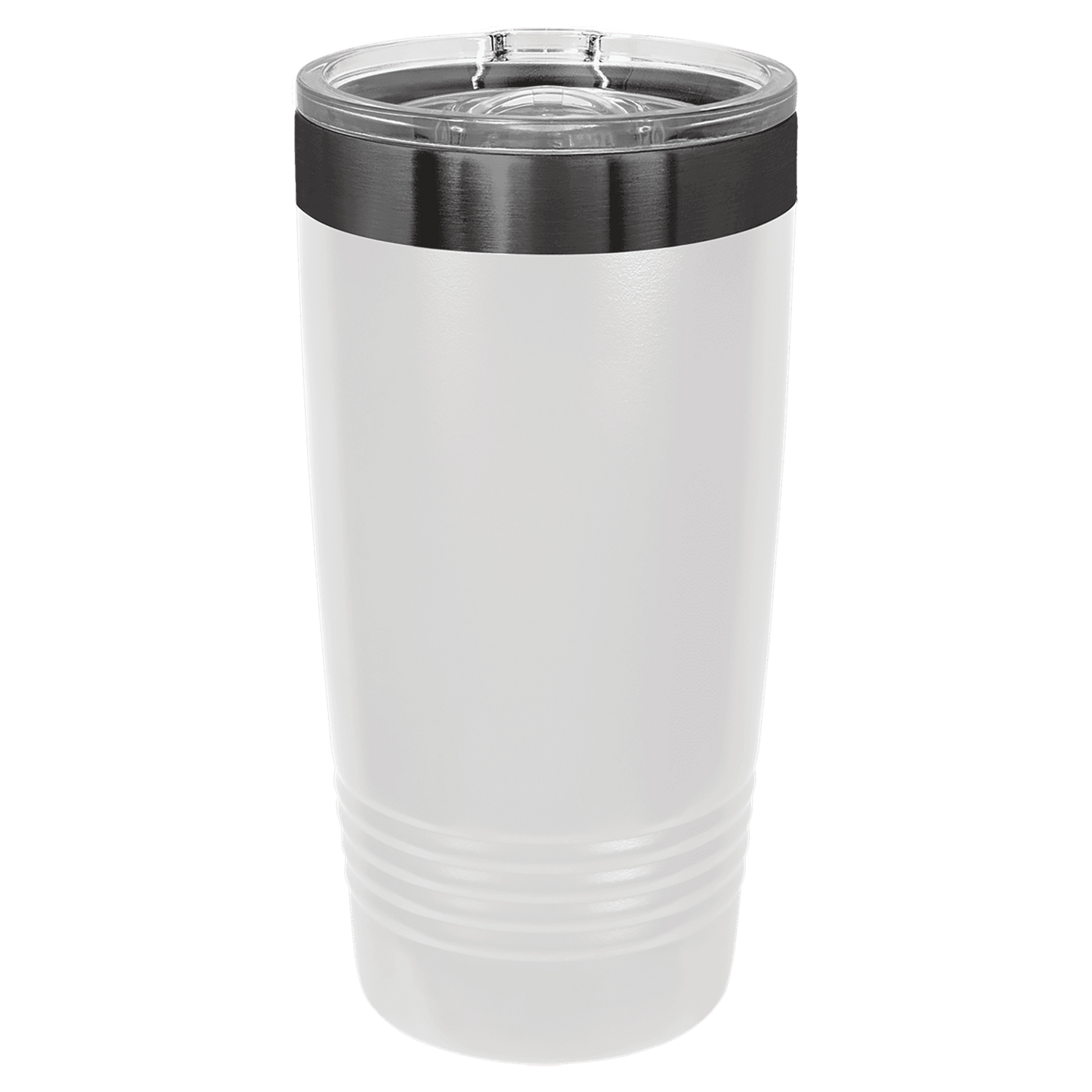 Polar Camel 20 oz. White/Ghost Black ION-Plated Ringneck Tumbler with Slider Lid