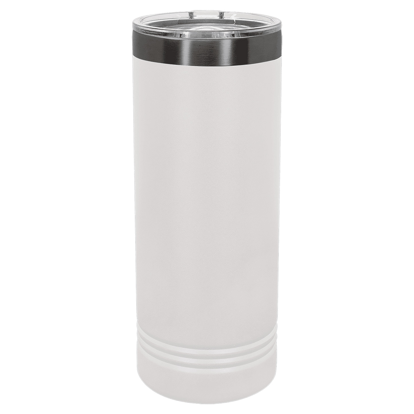 Polar Camel 22 oz. White/Ghost Black ION-Plated Skinny Tumbler with Slider Lid