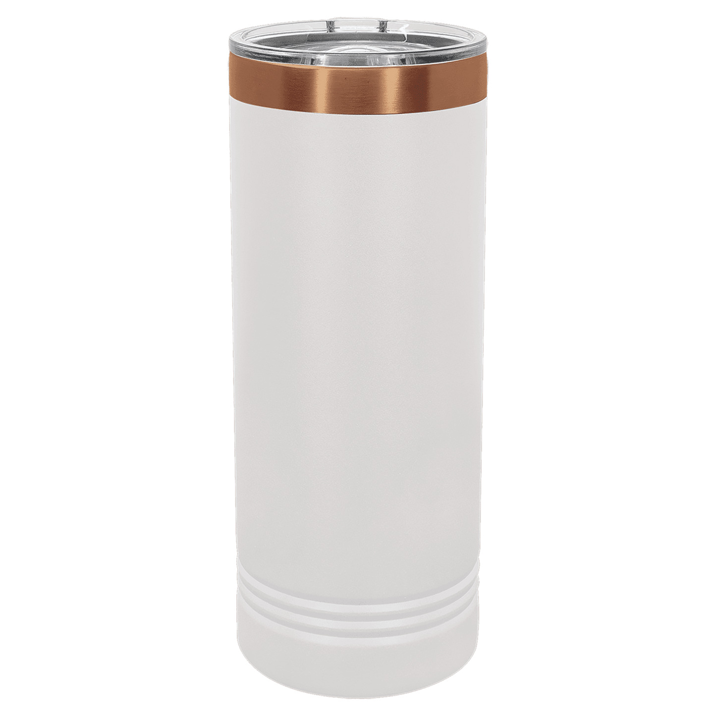 Polar Camel 22 oz. White/Rose Gold ION-Plated Skinny Tumbler with Slider Lid