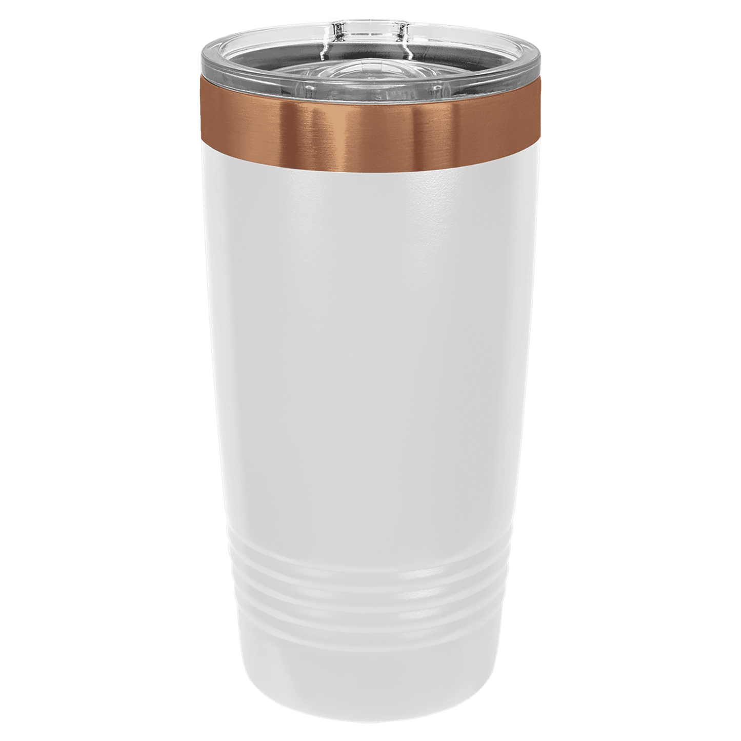 Polar Camel 20 oz. White/Rose Gold ION-Plated Ringneck Tumbler with Slider Lid