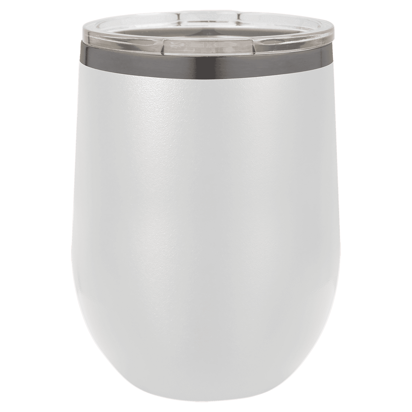 Polar Camel 12 oz. White/Ghost Black ION-Plated Stemless Wine Tumbler withLid