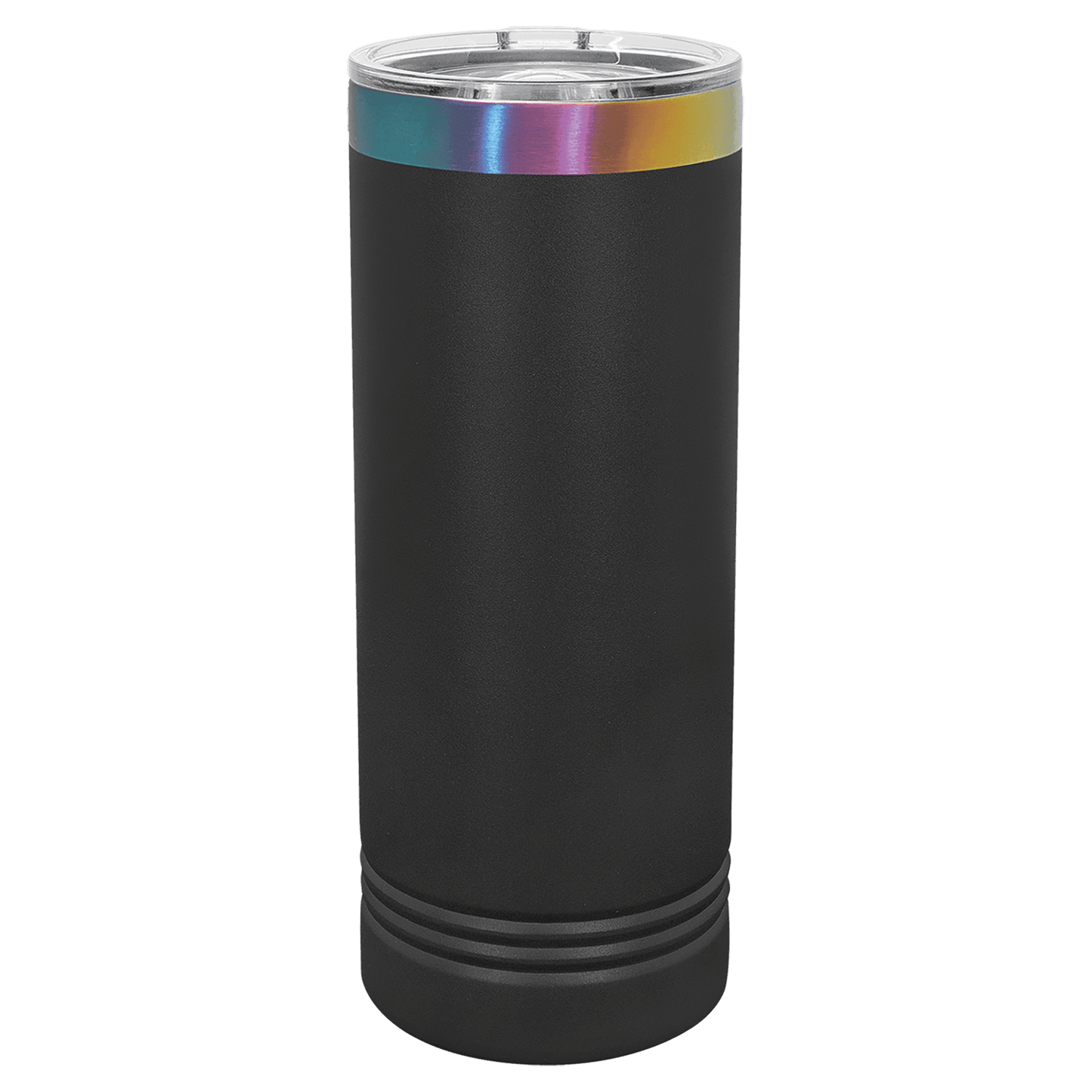 Polar Camel 22 oz. Black/Prism ION-Plated Skinny Tumbler with Slider Lid