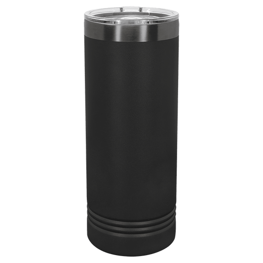 Polar Camel 22 oz. Black/Ghost Black ION-Plated Skinny Tumbler with Slider Lid